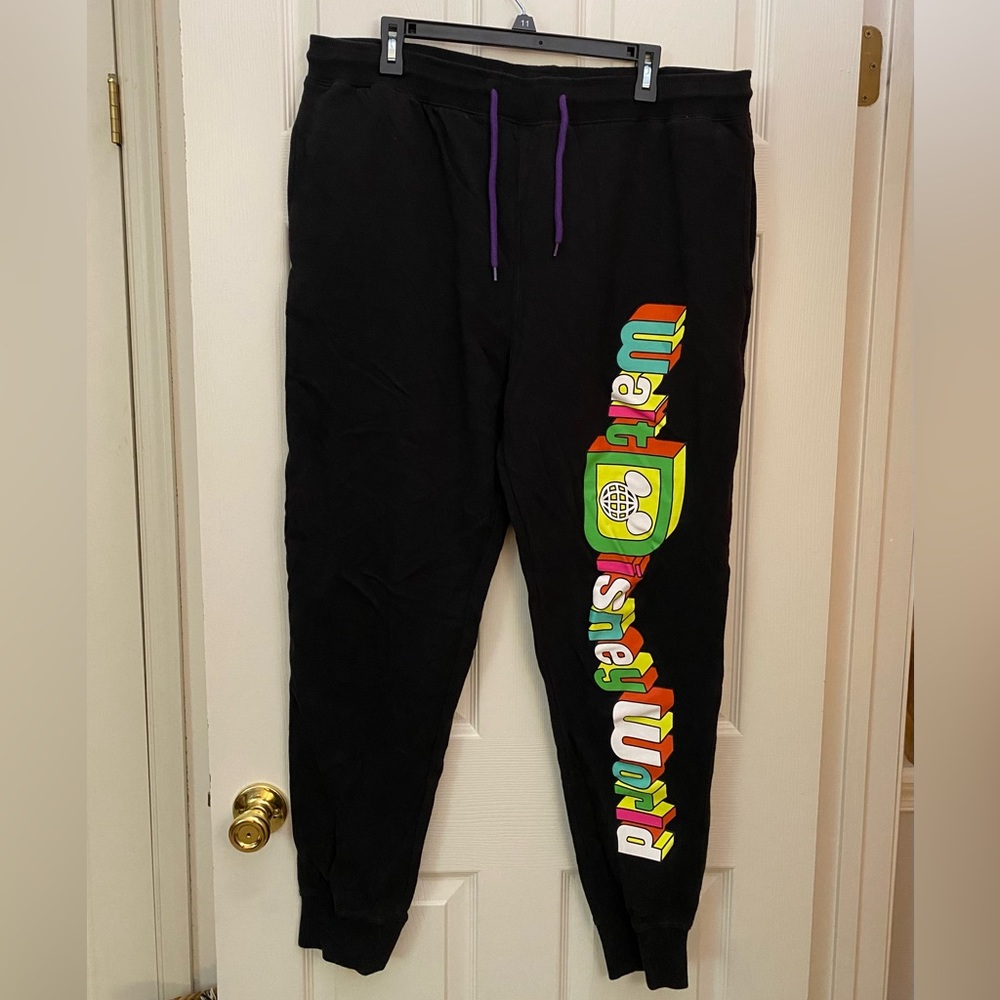 Walt Disney World Adult Black Oversized Sweatpants Joggers Size Large